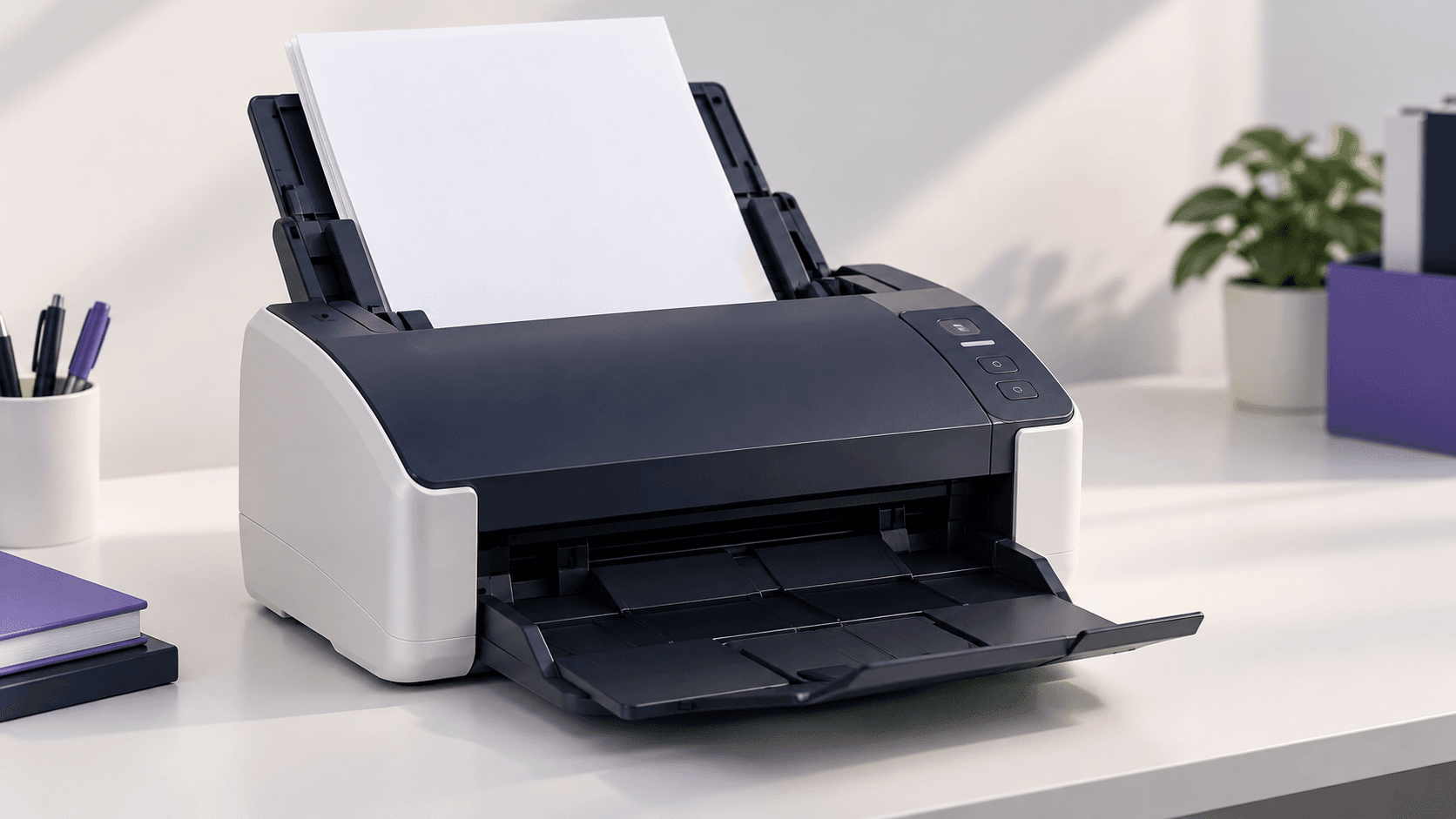 Foto ilustrativa de um scanner de documentos sem marca